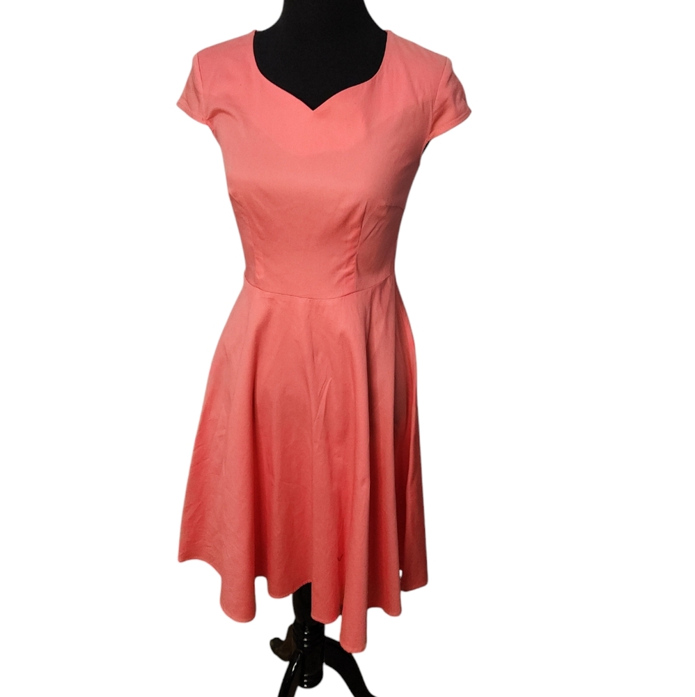 Dress Tells Salmon‎ A-Line Cap Sleeves Dress  Size XS